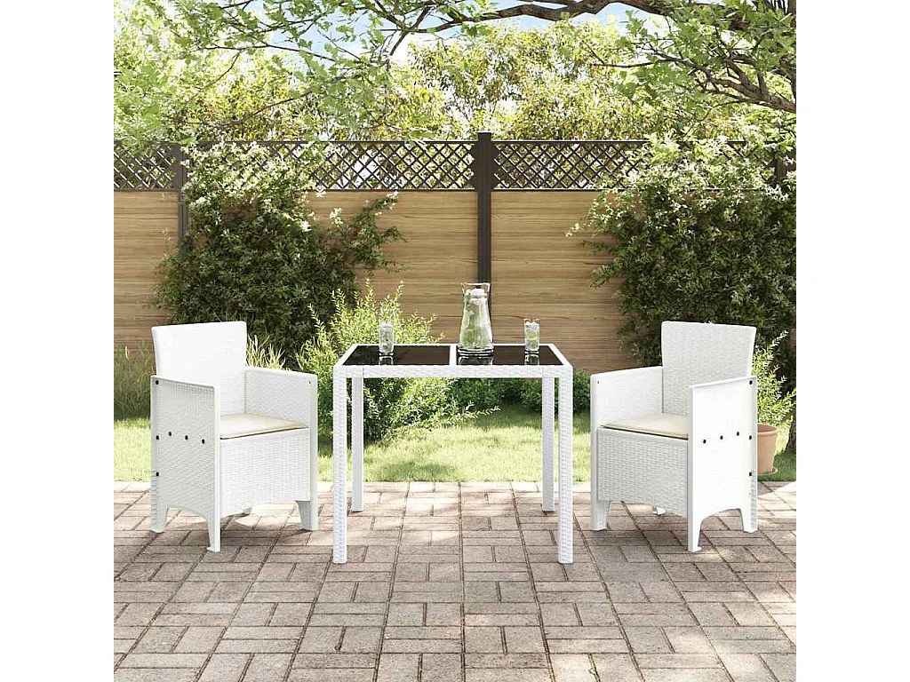 Chaise de jardin 2 pcs Blanc 53 x 49 x 85 cm PP