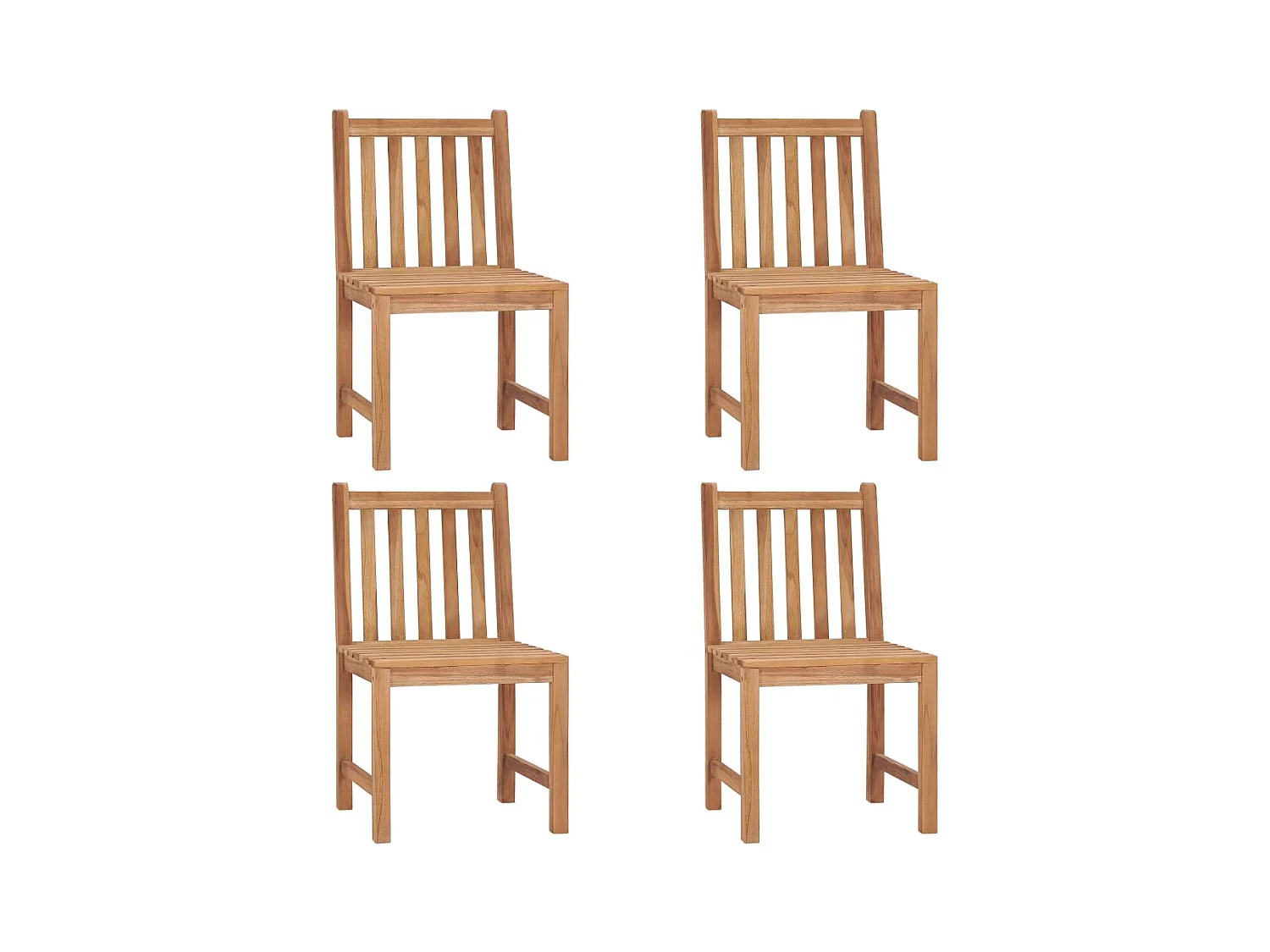 Set di 4 sedie da giardino con cuscini in legno massello di teak