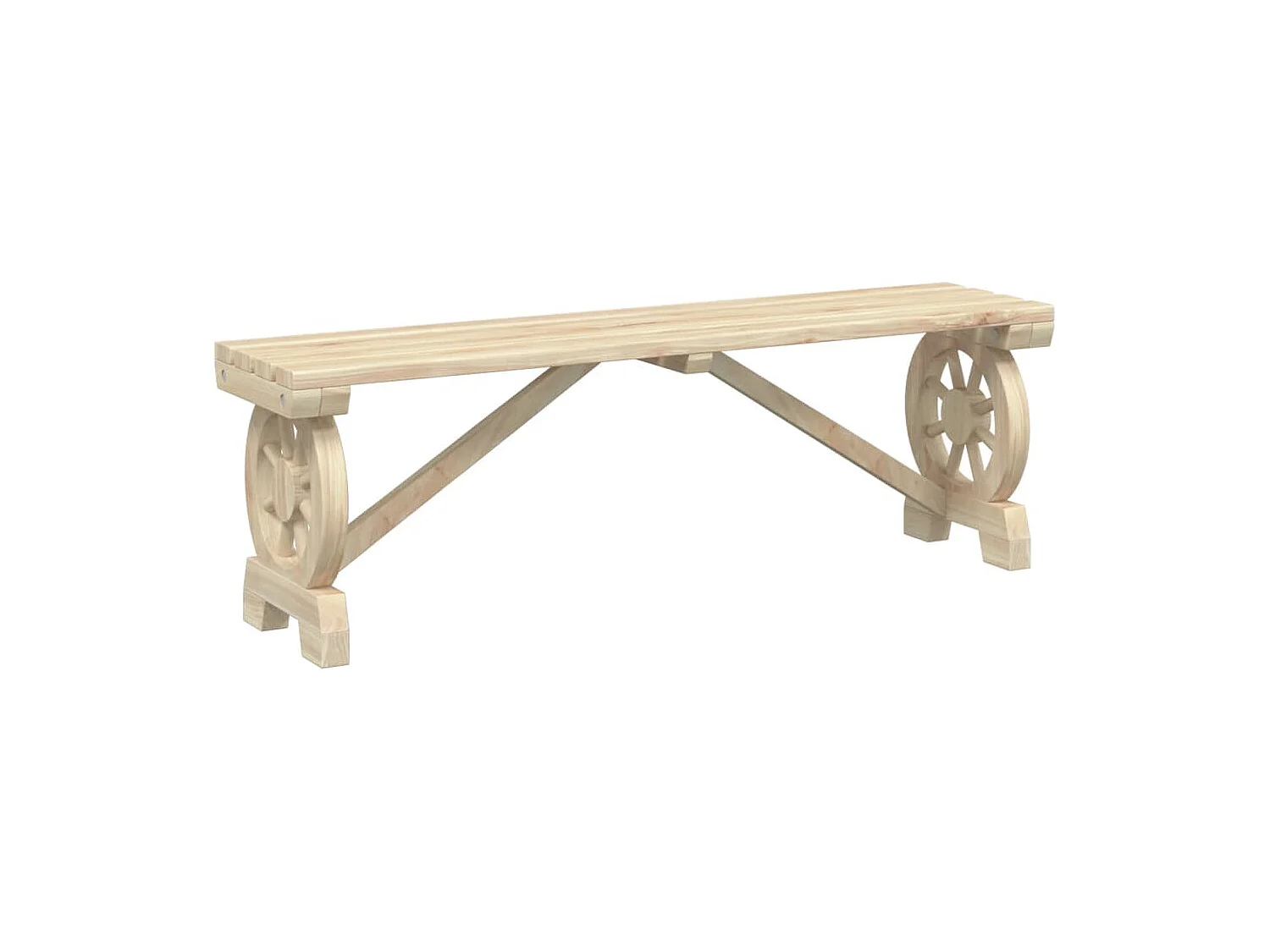 Set di 2 panche da giardino in legno massello di abete