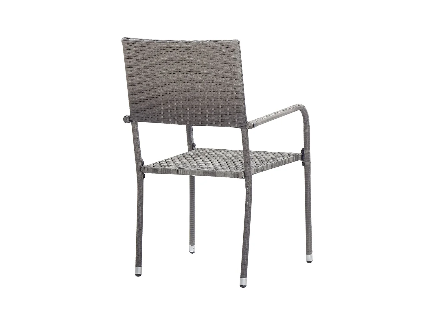 Chaise à dîner de jardin empilable lot de 2 gris résine tressée
