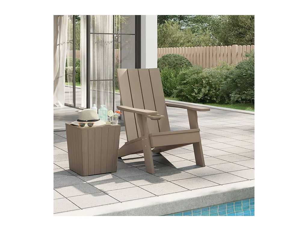 Chaise de jardin Adirondack marron clair 75x88,5x89,5 cm PP