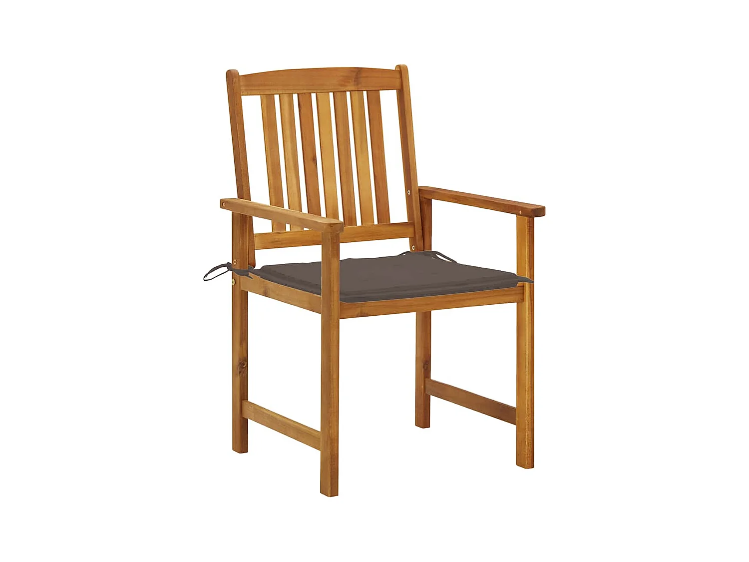 Juego de 2 sillas de jardín con cojines de madera maciza de acacia