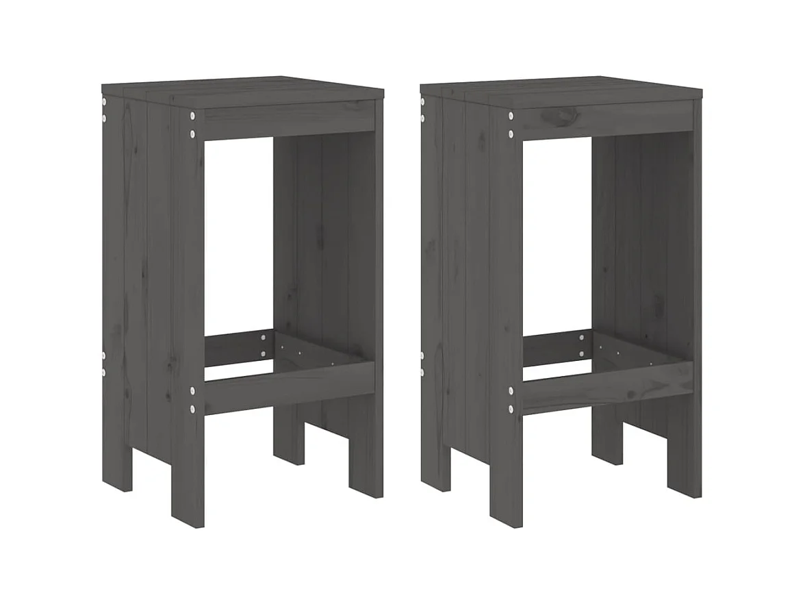 Barkrukken set van 2 40x36x75 cm massief grenenhout