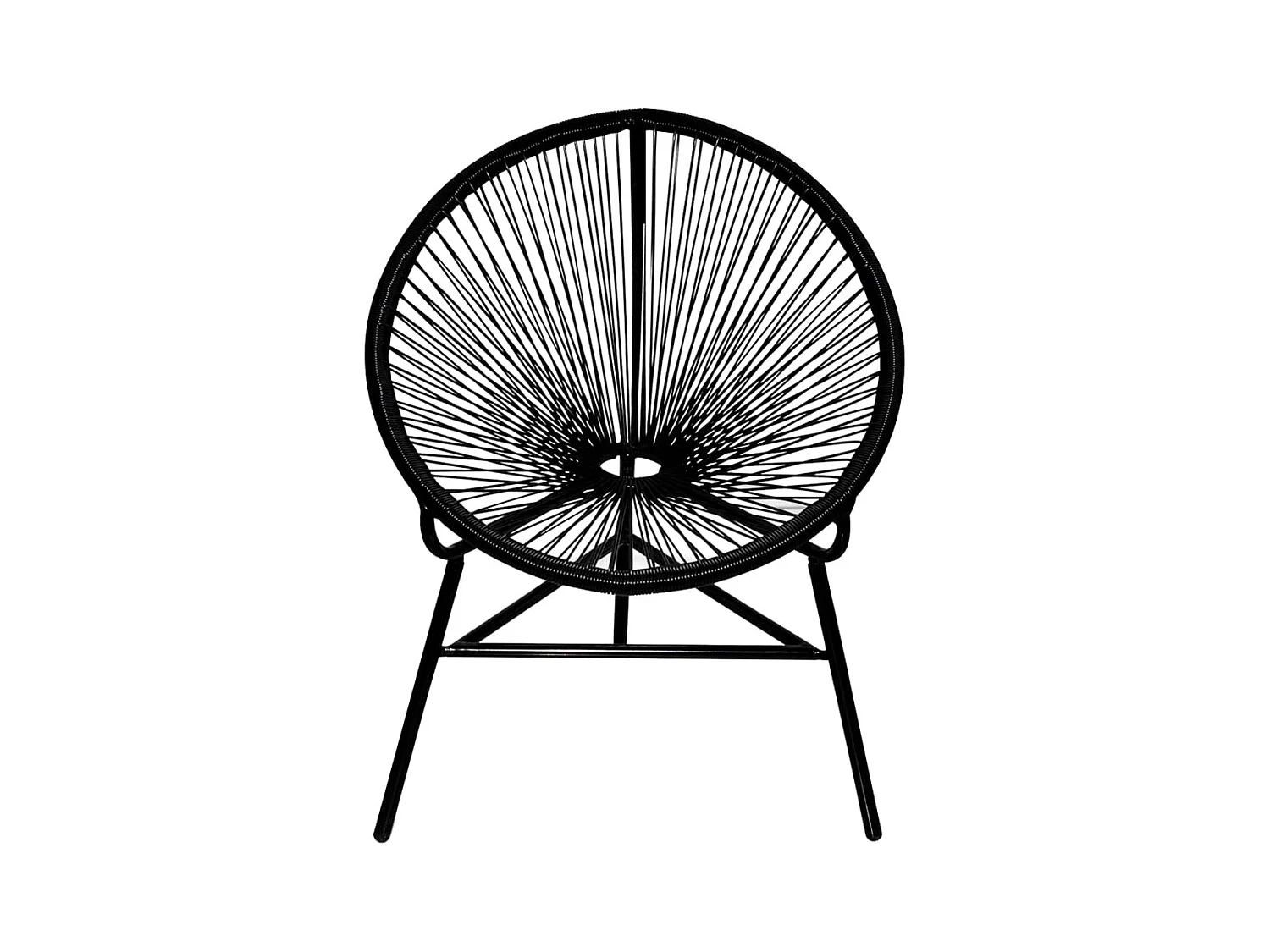 Chaise de jardin forme de lune résine tressée noir