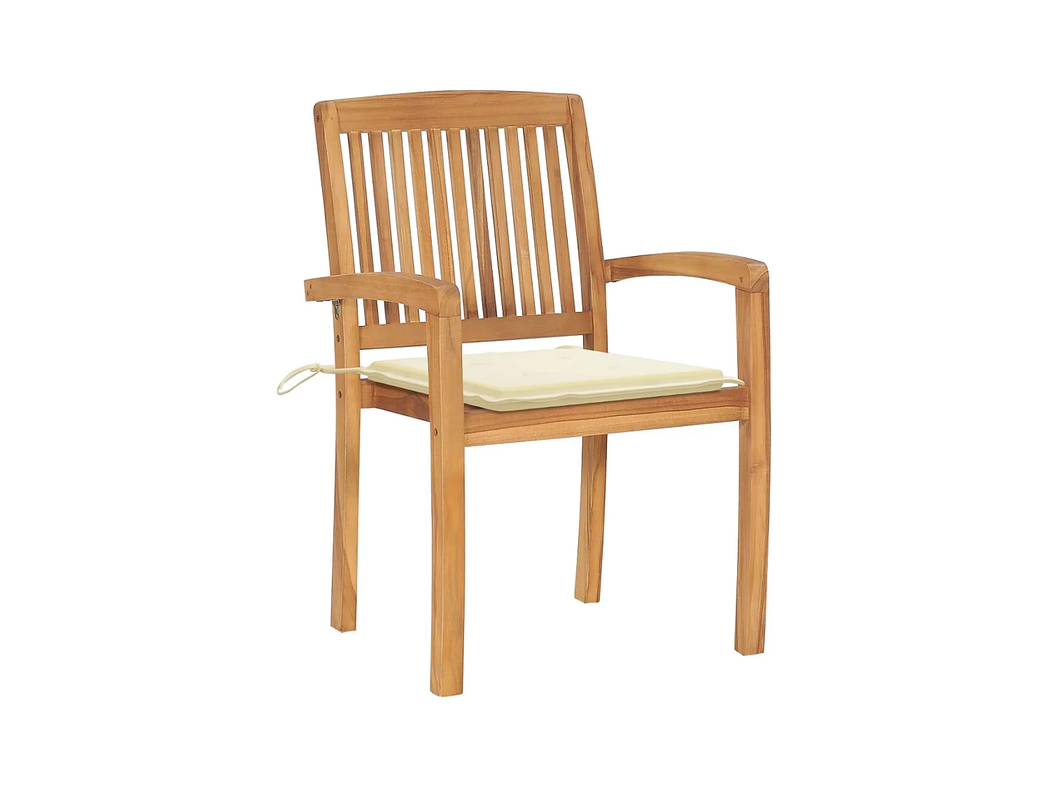 Chaises de jardin empilables avec coussins lot de 8 Teck solide