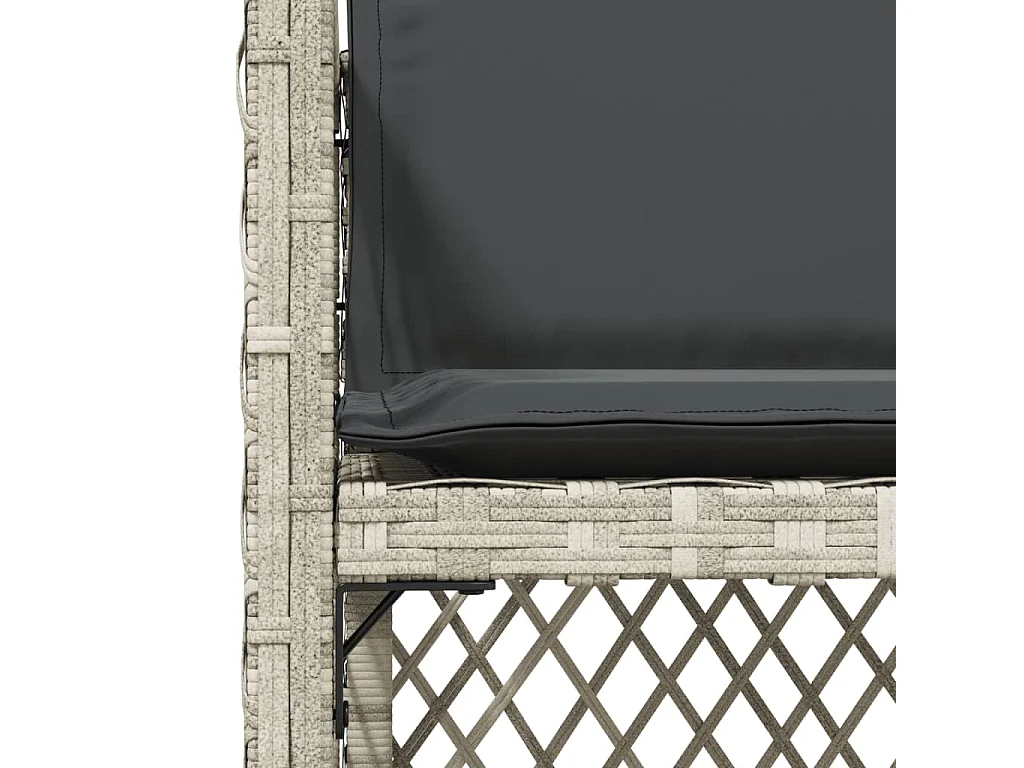 Tuinstoelen met kussens set van 4 lichtgrijs polyrotan