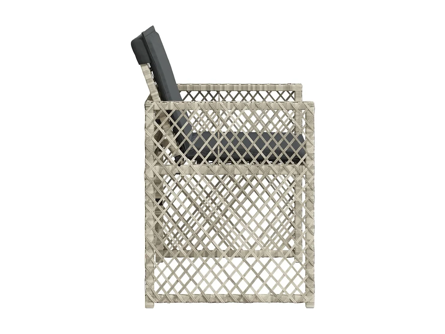 Chaises de jardin avec coussins lot de 4 gris clair poly rotin