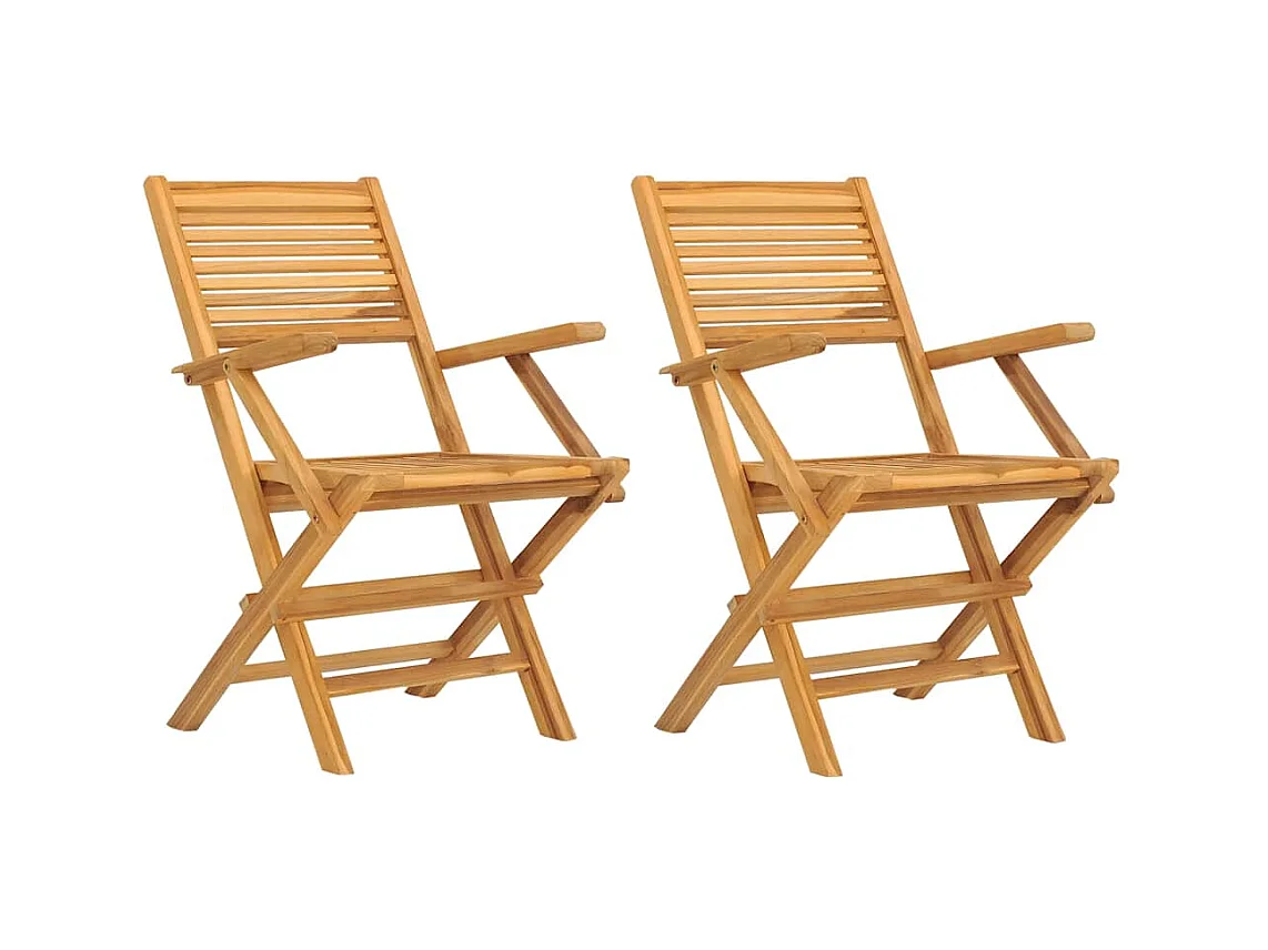 Opvouwbare tuinstoelen set van 2 55x62x90cm massief teakhout