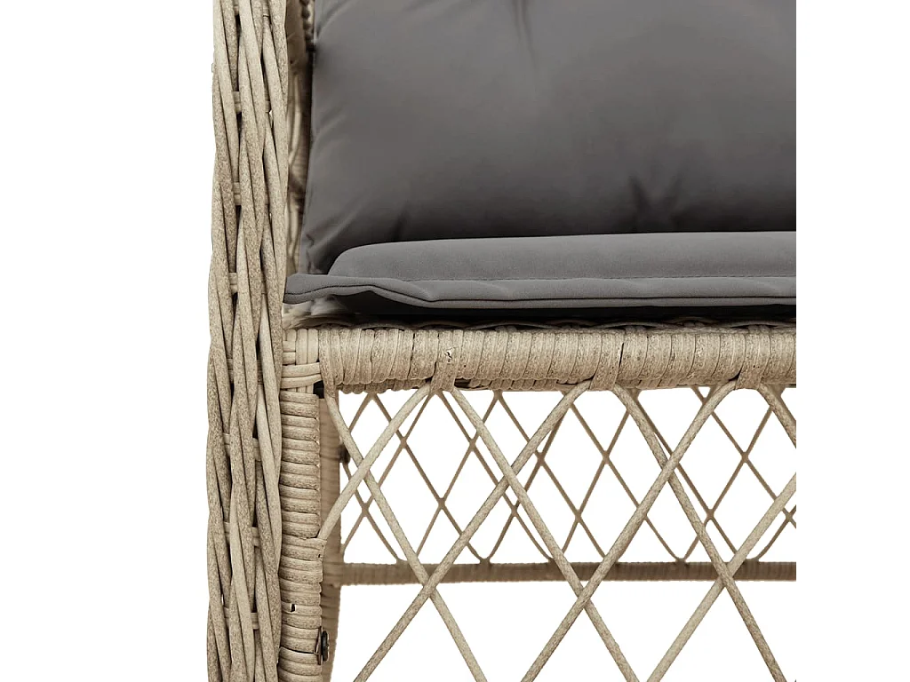 Set di 2 sedie da giardino con cuscini in rattan beige
