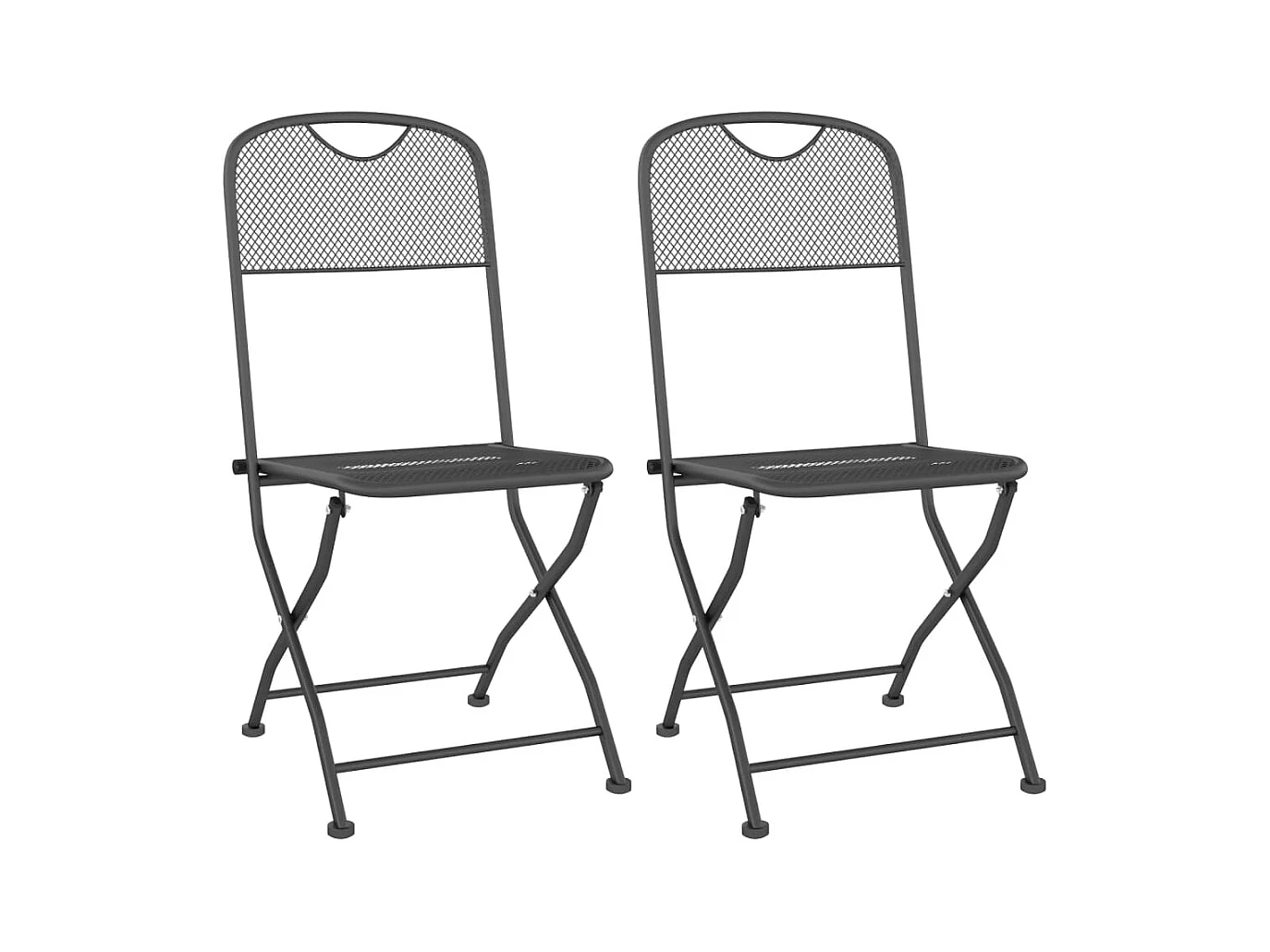 Opvouwbare tuinstoelen set van 2 Antraciet metalen gaas
