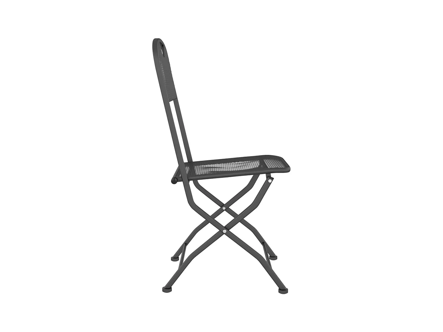 Opvouwbare tuinstoelen set van 2 Antraciet metalen gaas