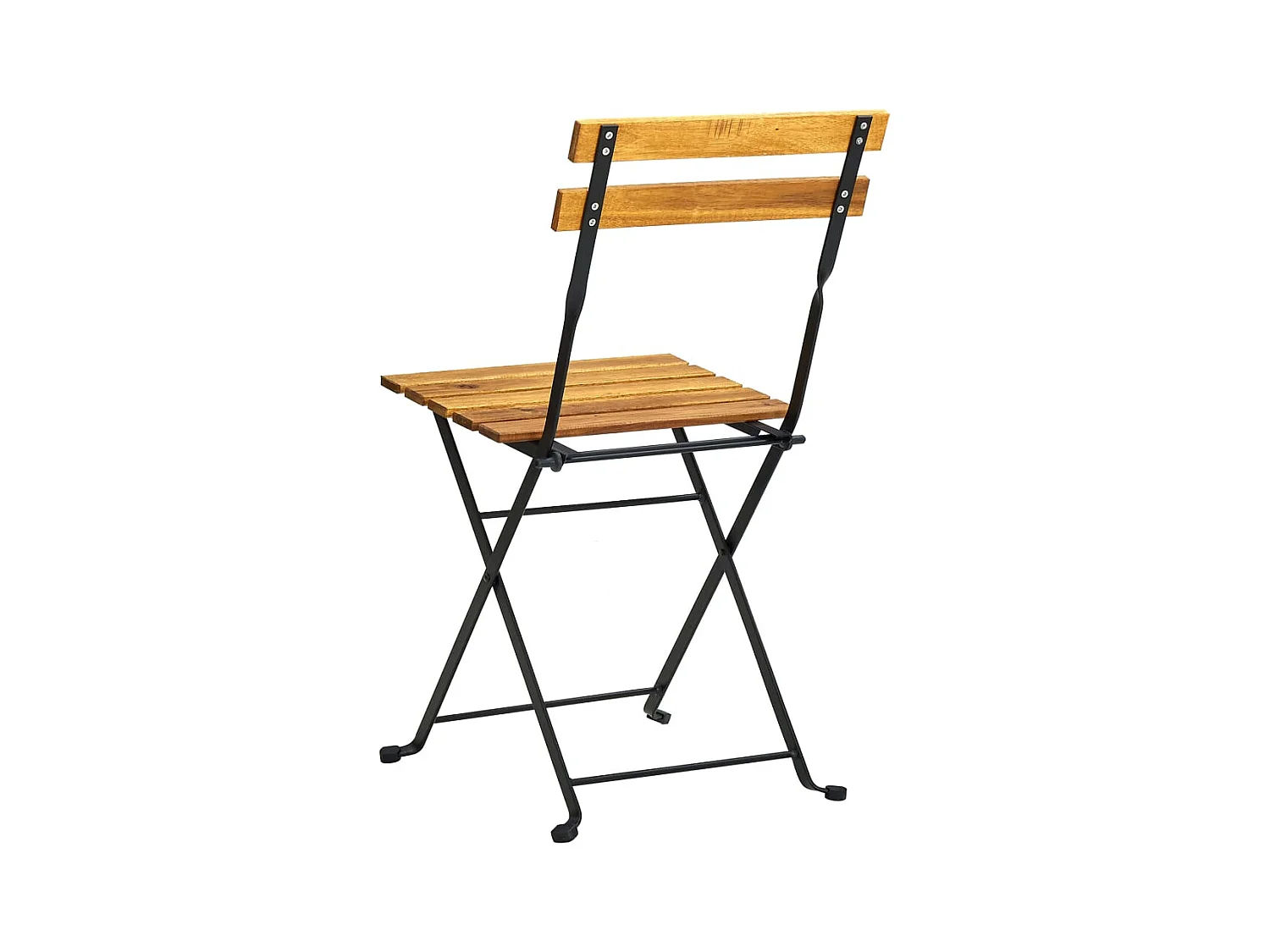 Set di 2 sedie pieghevoli da giardino in acciaio e legno massello di acacia