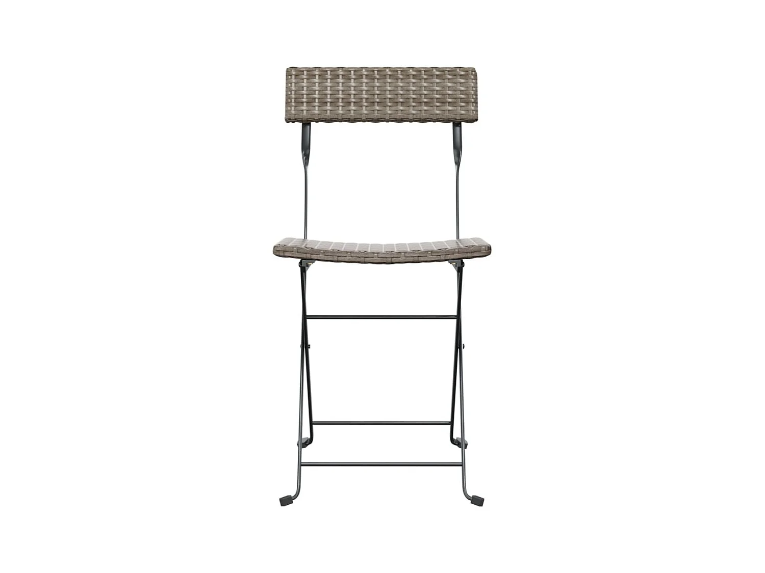 Juego de 4 sillas plegables de bistró de mimbre de resina gris y acero