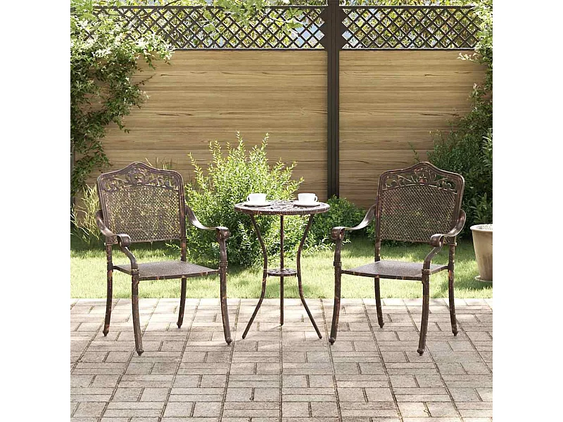 Chaise de jardin 2 pcs Bronze 55 x 56,5 x 91cm Aluminium
