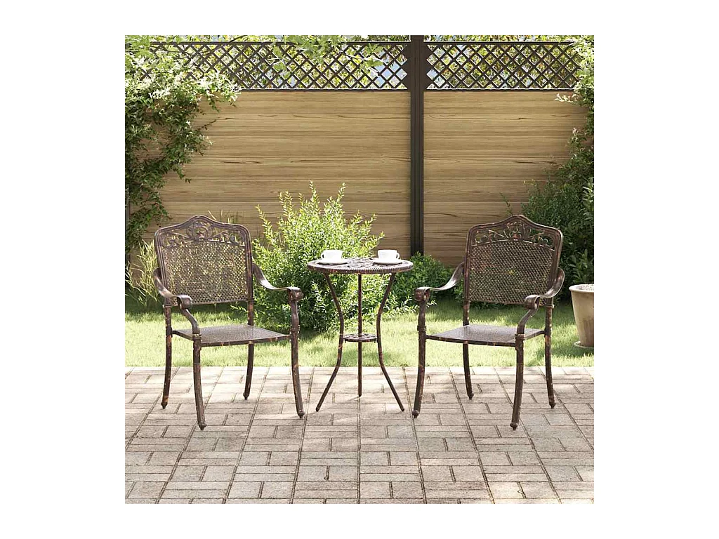 Chaise de jardin 2 pcs Bronze 55 x 56,5 x 91cm Aluminium