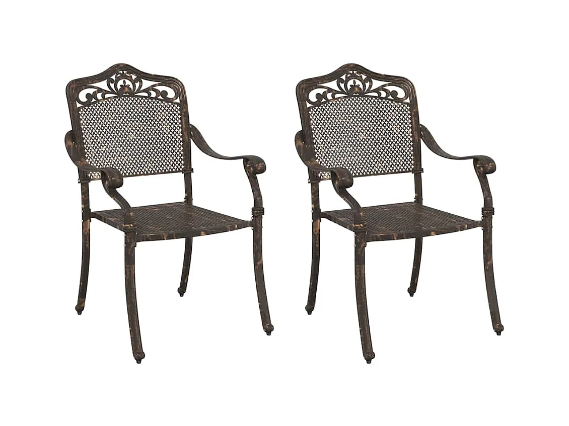 Chaise de jardin 2 pcs Bronze 55 x 56,5 x 91cm Aluminium