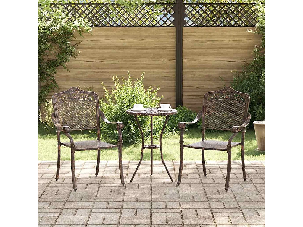 Chaise de jardin 2 pcs Bronze 55 x 56,5 x 91cm Aluminium