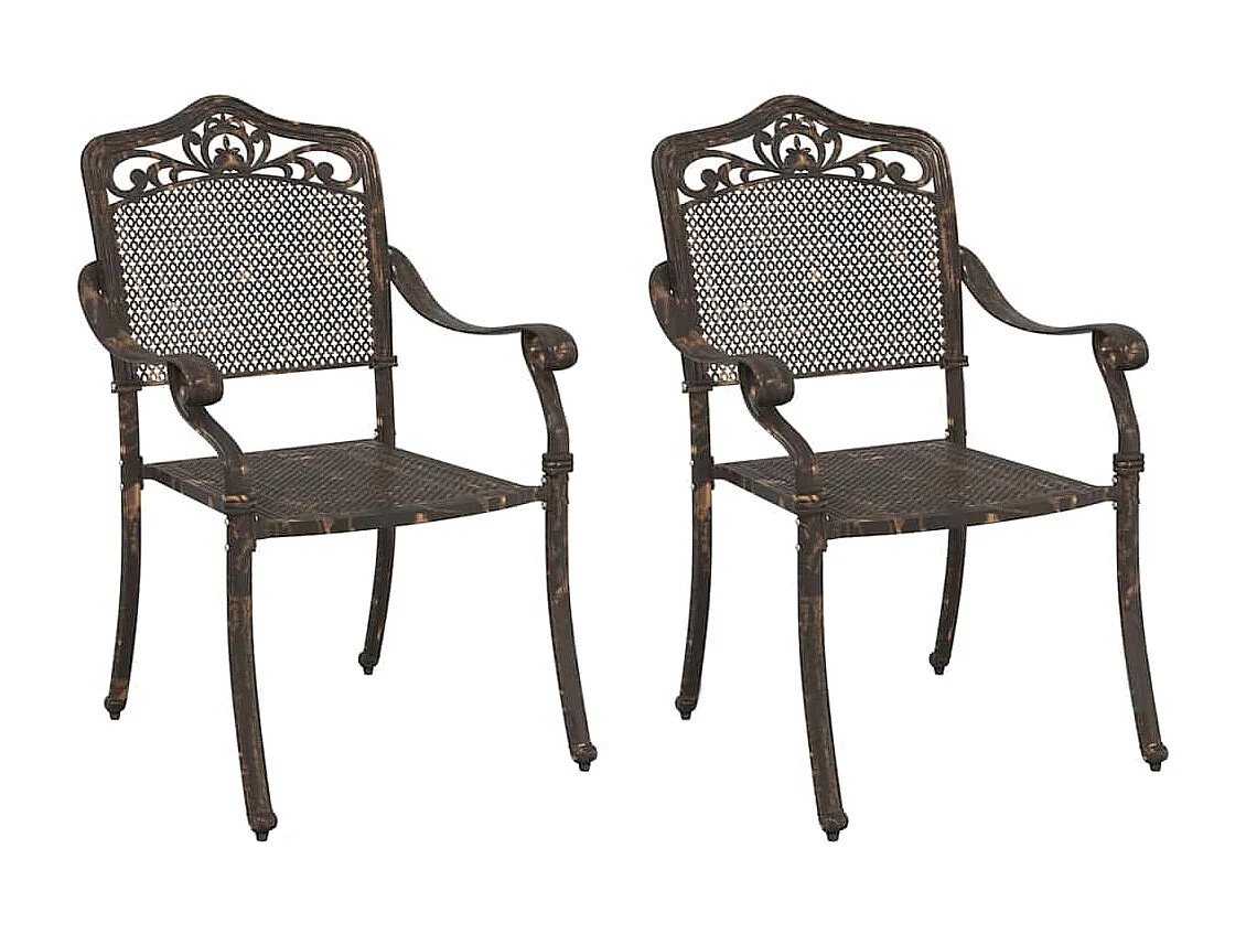 Chaise de jardin 2 pcs Bronze 55 x 56,5 x 91cm Aluminium