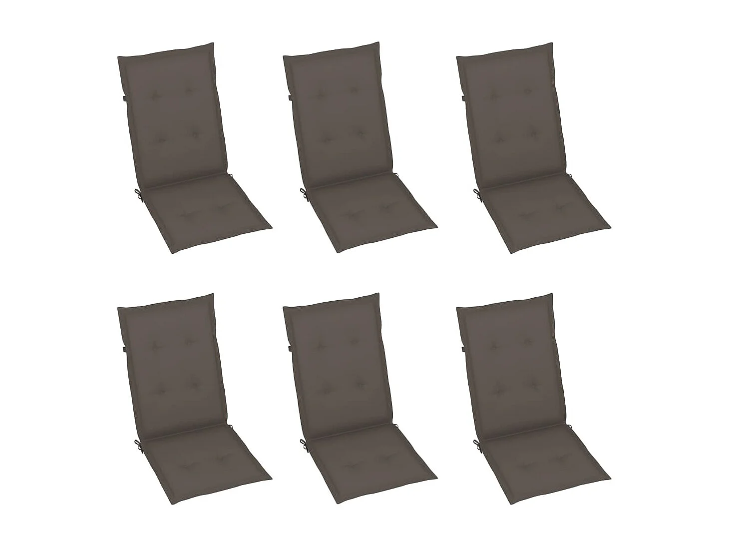 Chaises de jardin lot de 6 avec coussins taupe Bois teck massif