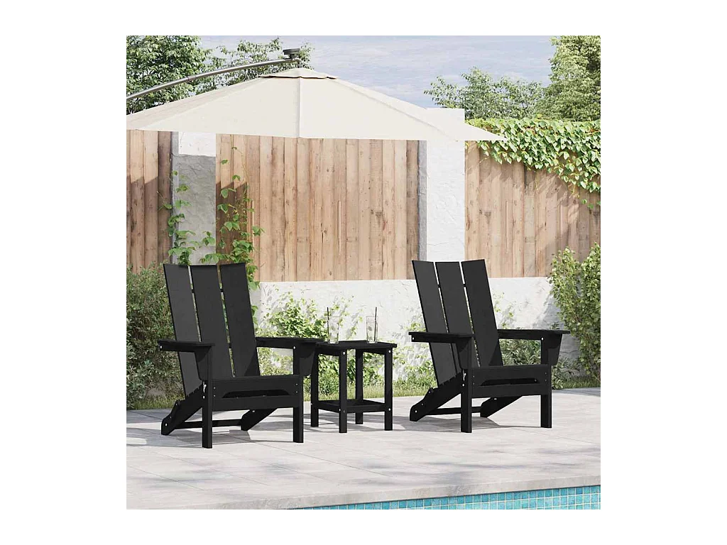 Mobilier de jardin lounge 2 pcs Noir 74.5 x 80.5 x 90cm
