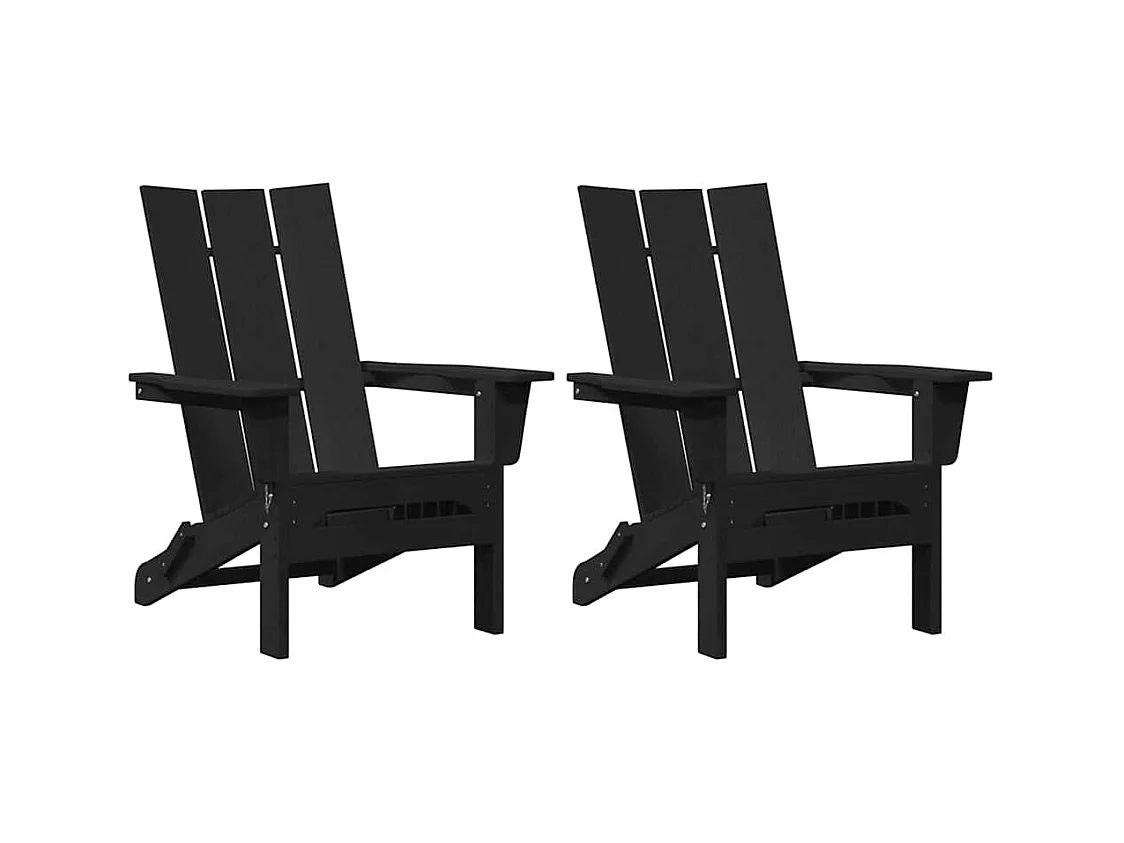 Mobilier de jardin lounge 2 pcs Noir 74.5 x 80.5 x 90cm