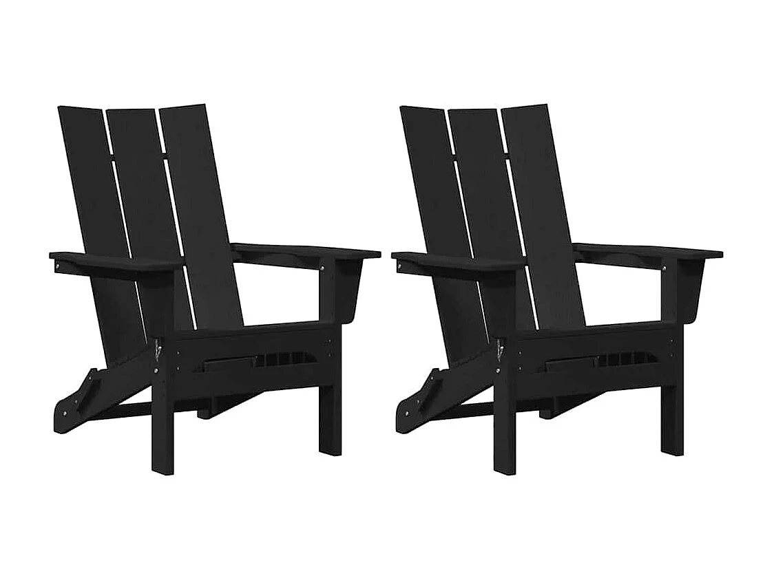 Mobilier de jardin lounge 2 pcs Noir 74.5 x 80.5 x 90cm