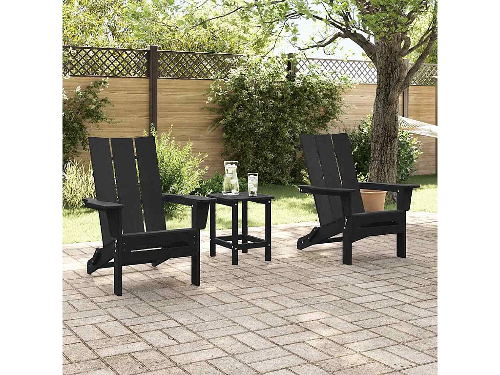 Mobilier de jardin lounge 2 pcs Noir 74.5 x 80.5 x 90cm