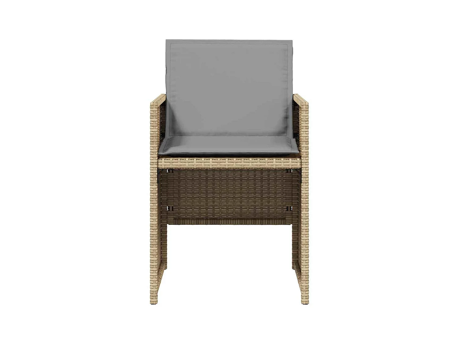 Chaises de jardin avec coussins lot de 4 mélange beige