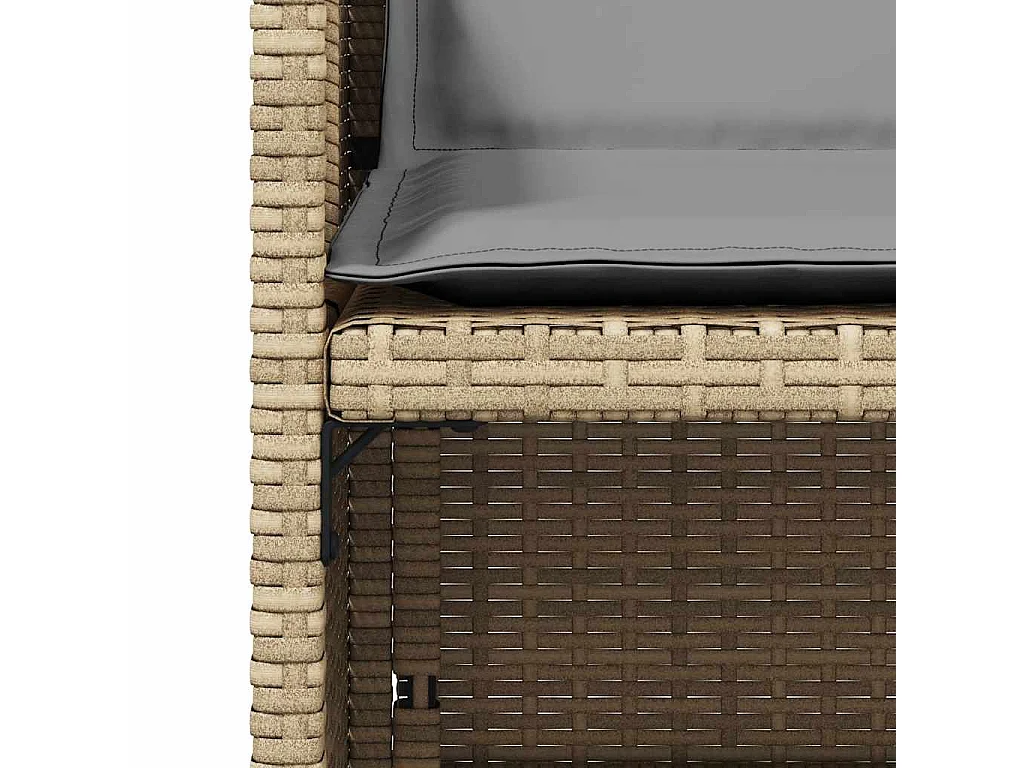 Chaises de jardin avec coussins lot de 4 mélange beige