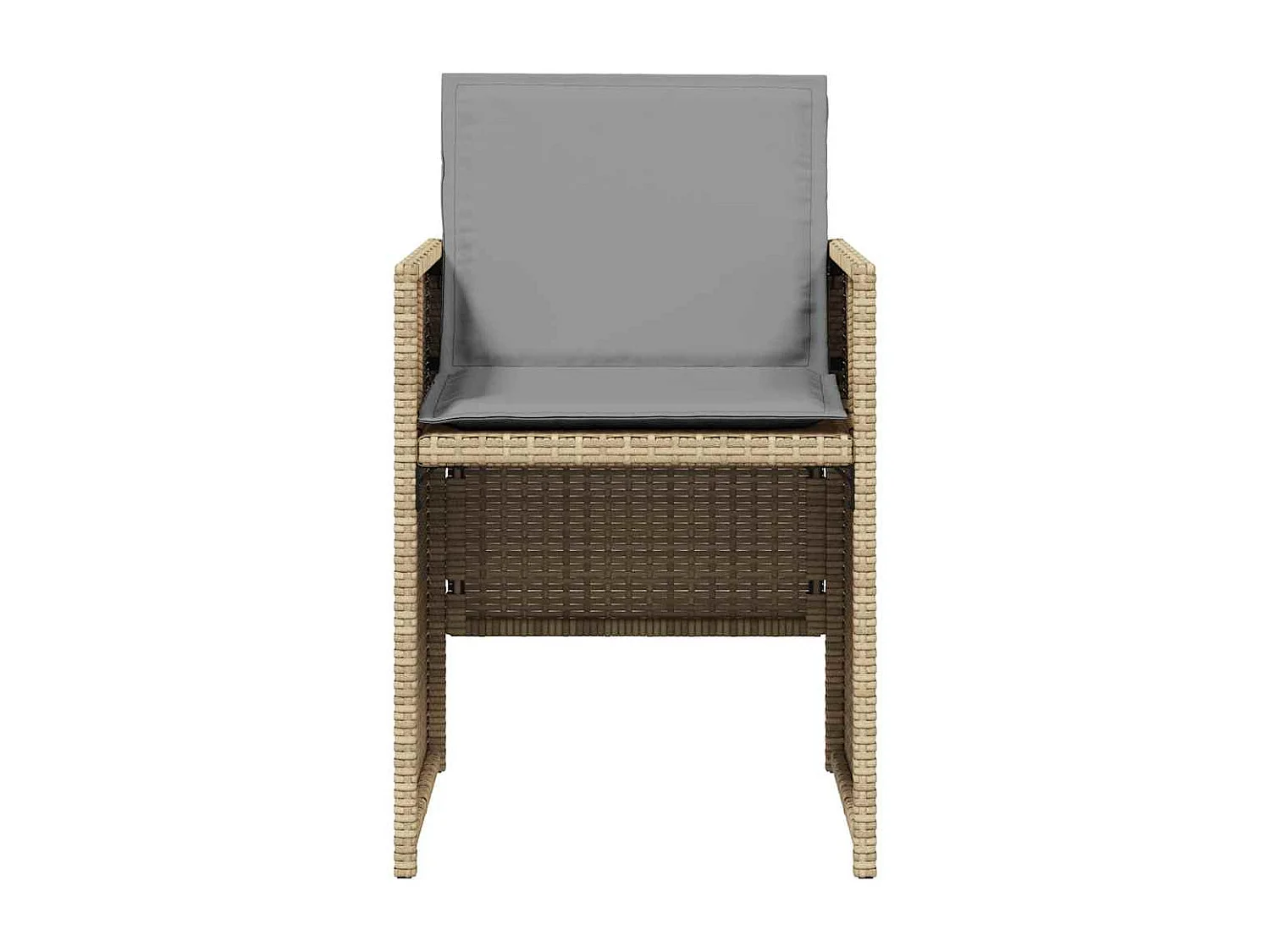 Chaises de jardin avec coussins lot de 4 mélange beige