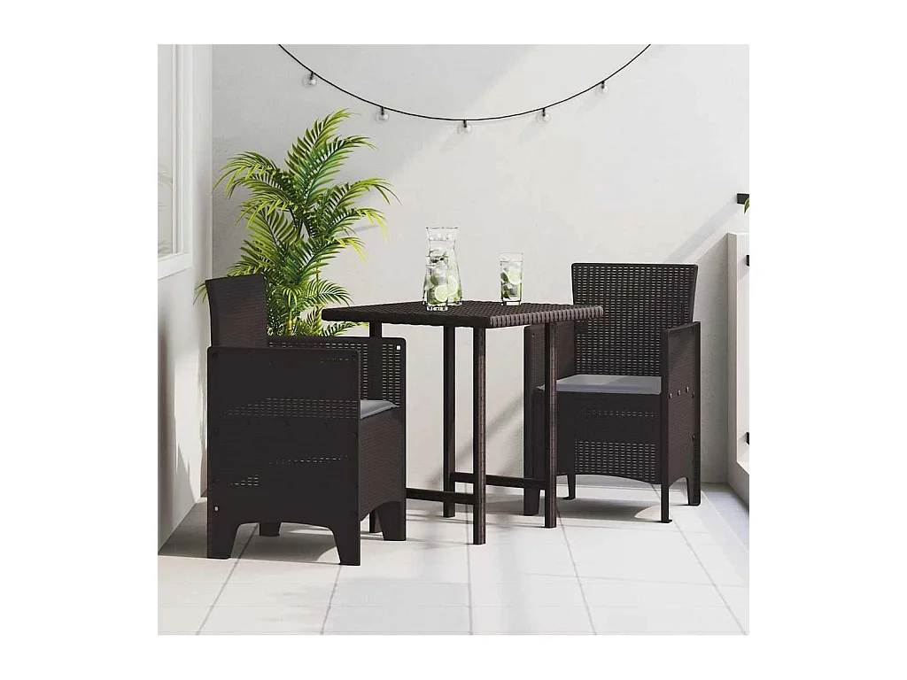 Tuinstoel 2 stuks Bruin 53 x 49 x 85 cm PP