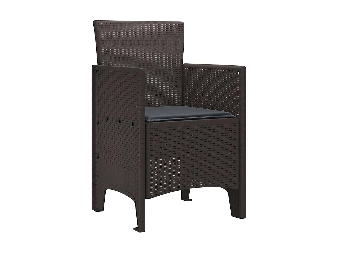 Sedia da giardino 2 pezzi Marrone 53 x 49 x 85 cm PP