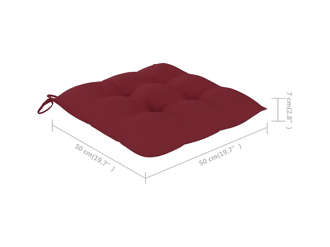 Set di 6 sedie da pranzo per esterni e cuscini in legno massello di acacia