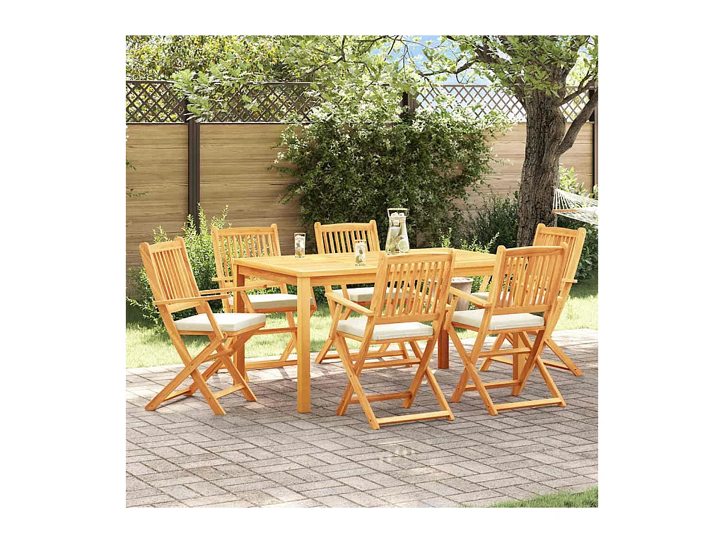 Chaise pliante avec coussin Pliant 6 pcs Blanc 49 x 57.5 x 92cm