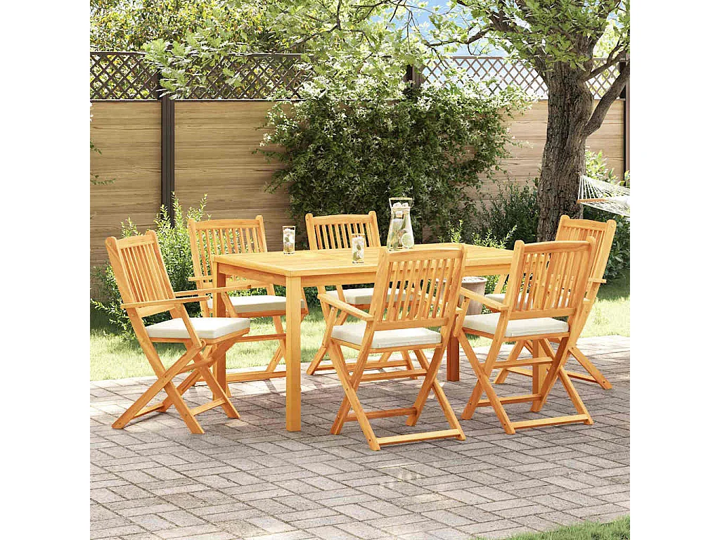 Chaise pliante avec coussin Pliant 6 pcs Blanc 49 x 57.5 x 92cm