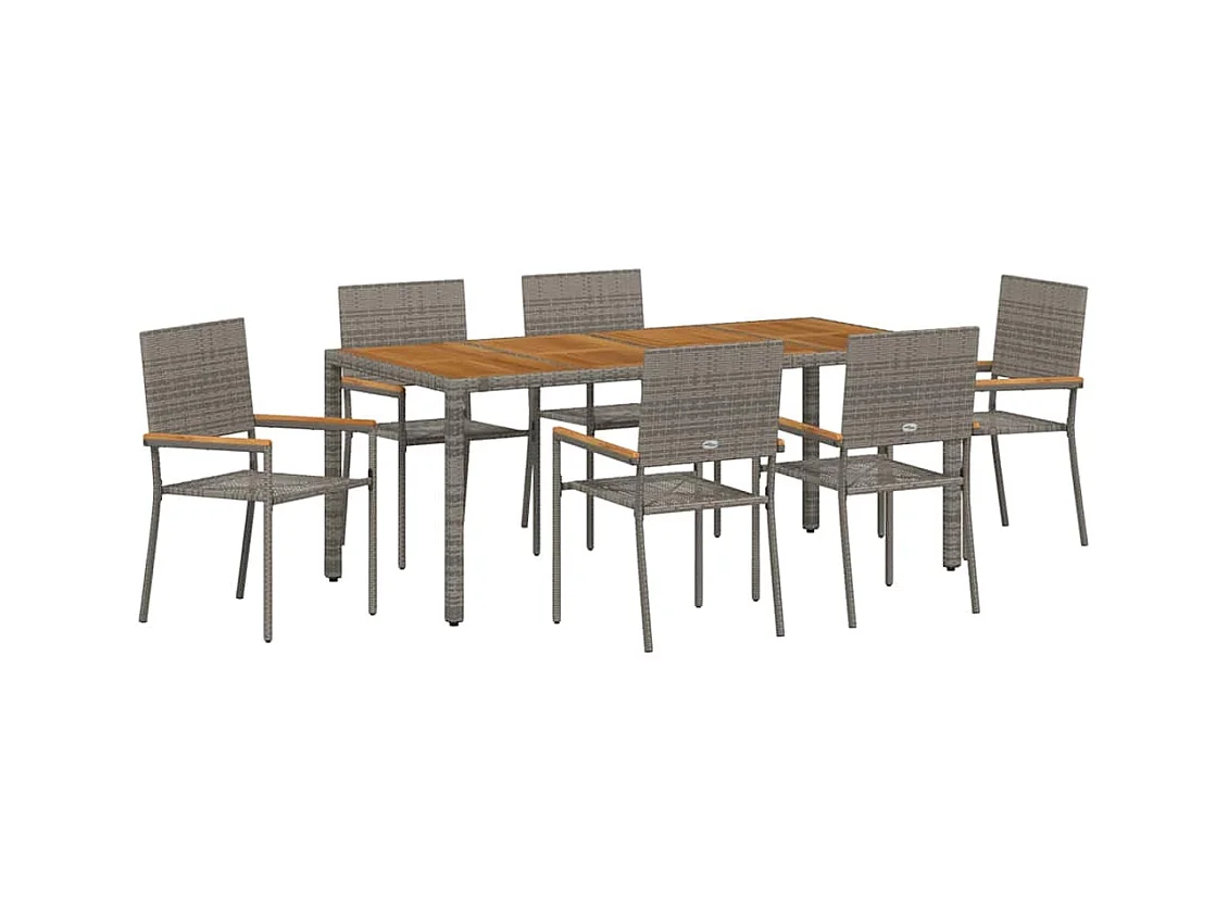 7-delige tuinset grijs