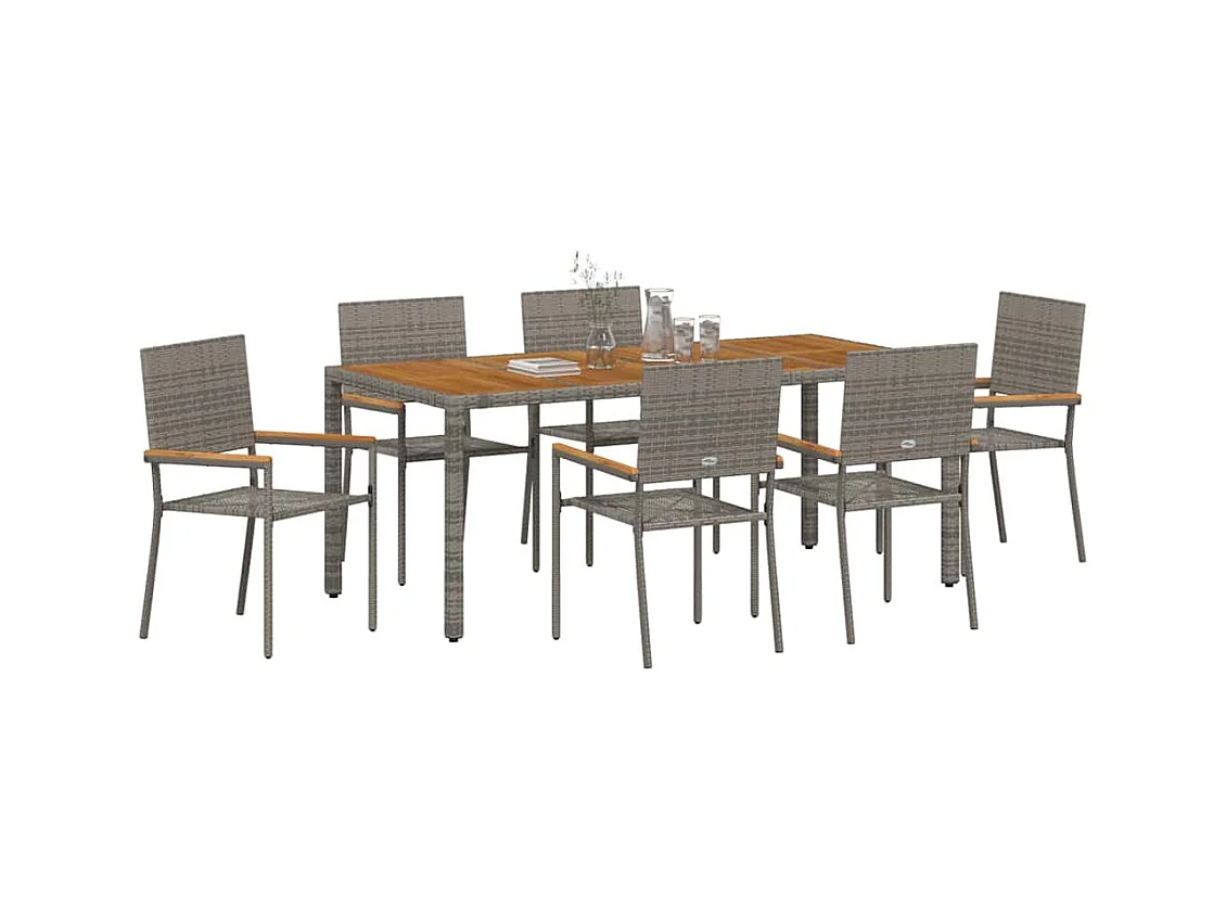 7-delige tuinset grijs