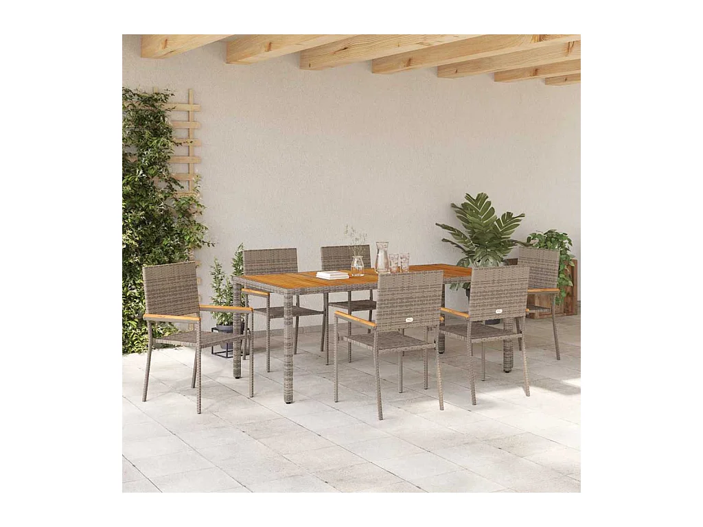 7-delige tuinset grijs