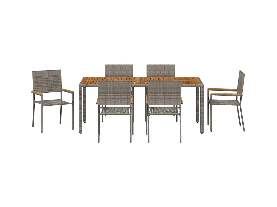 7-delige tuinset grijs