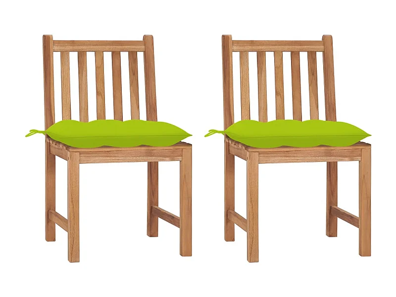 Tuinstoelen set van 2 met kussens Massief teakhout