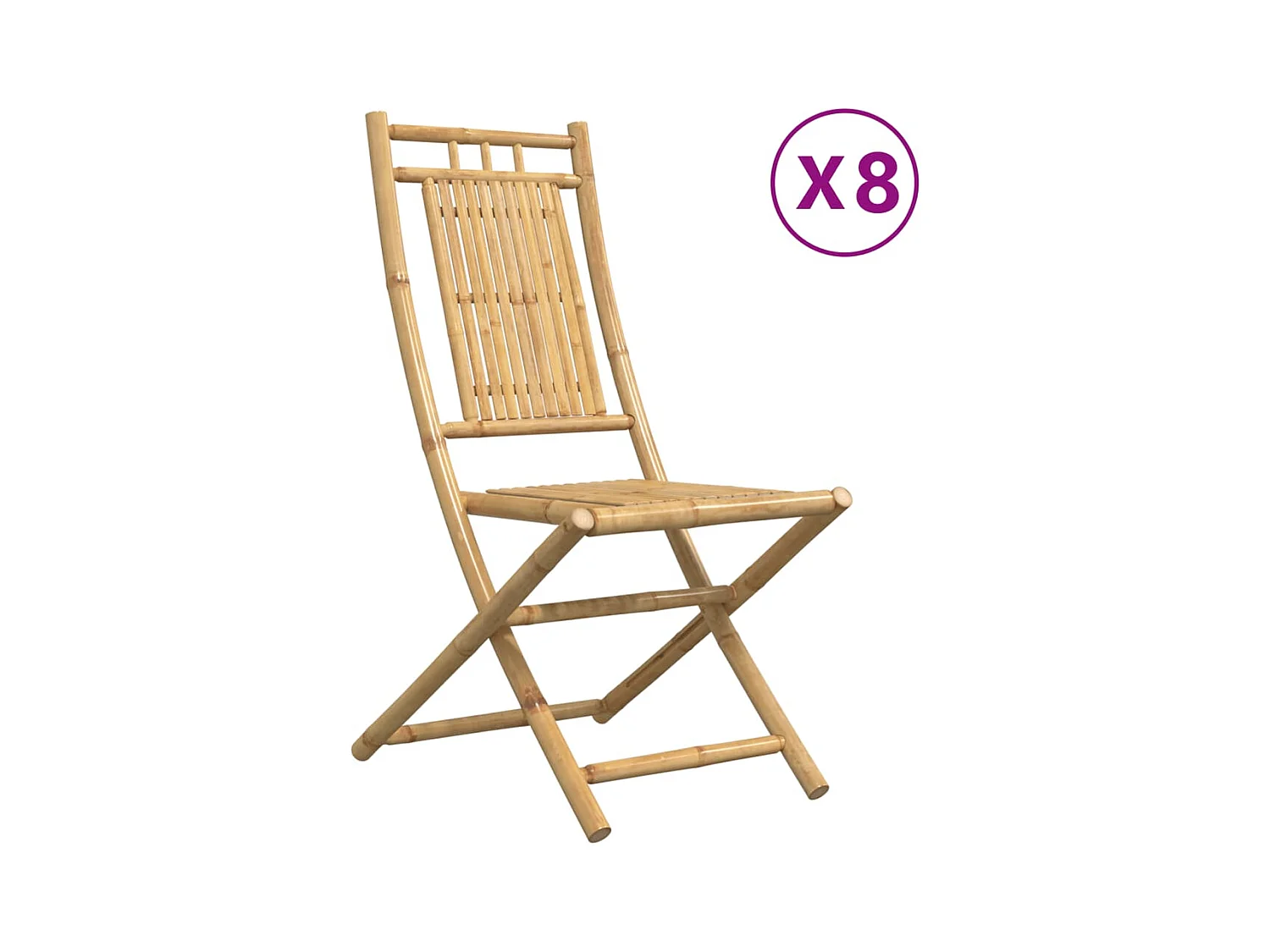 Opvouwbare tuinstoelen set van 8 46x66x99 cm bamboe