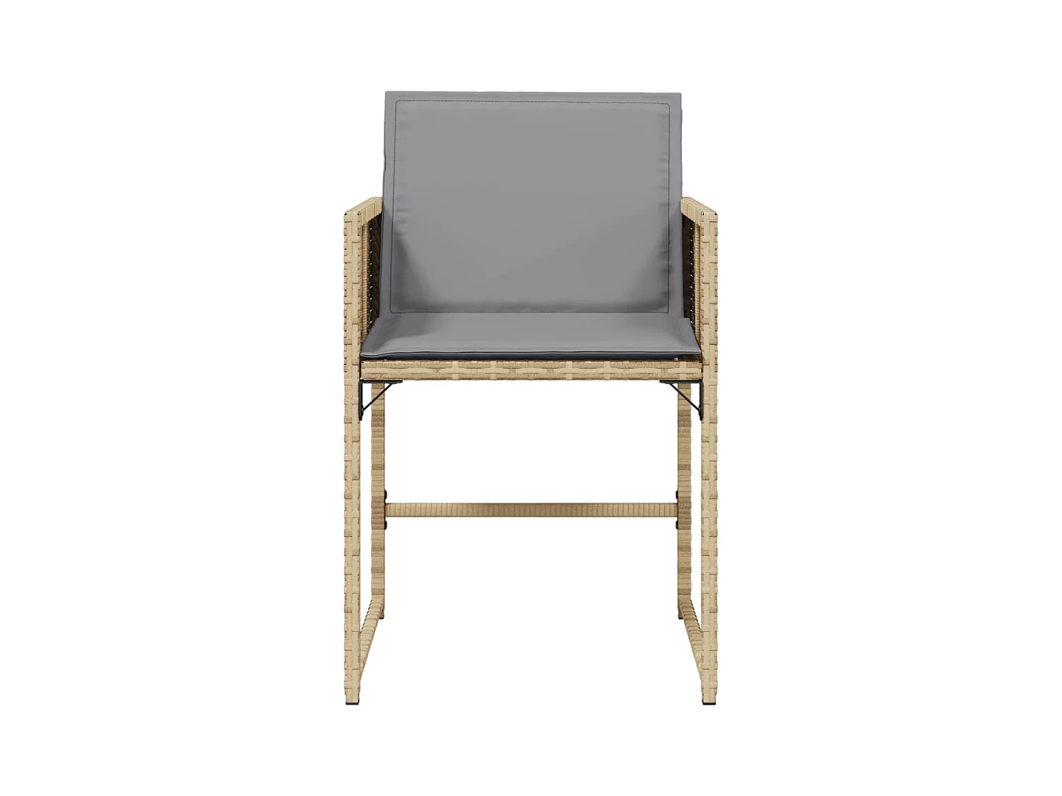 Chaises de jardin avec coussins lot de 4 mélange beige