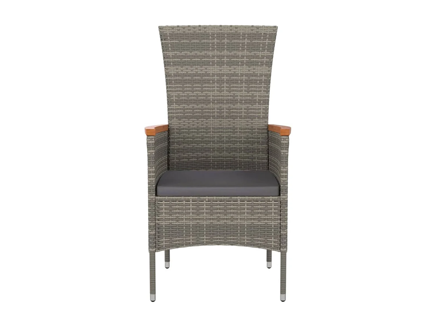 Chaises de jardin avec coussins lot de 2 Résine tressée Gris