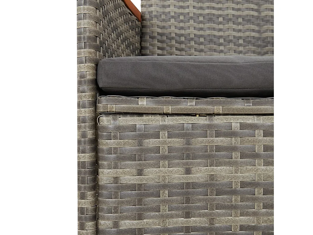 Chaises de jardin avec coussins lot de 2 Résine tressée Gris