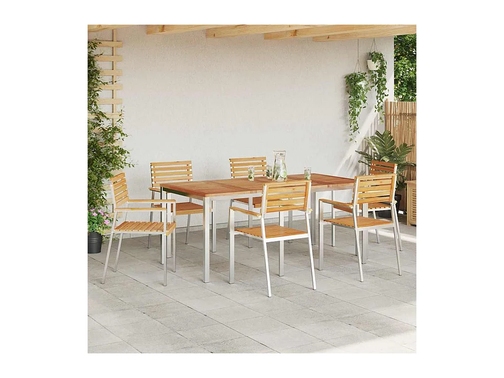 Sedia da giardino 6 pezzi Marrone 56 x 54,5 x 87 cm Teak massello