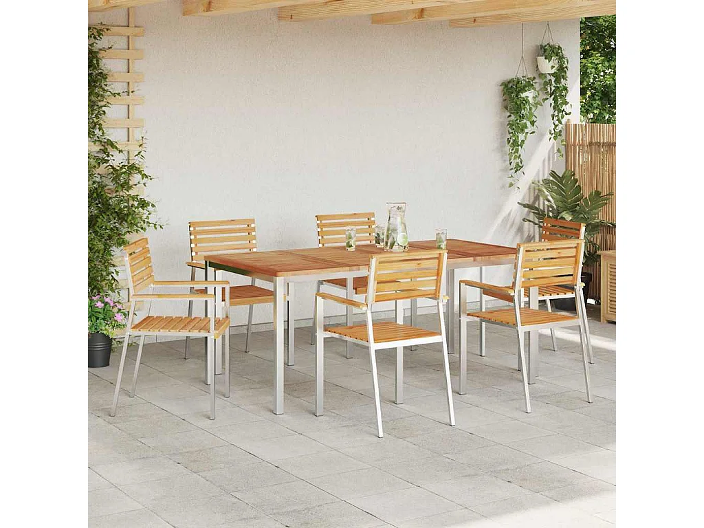 Tuinstoel 6 stuks Bruin 56 x 54,5 x 87 cm Massief teak