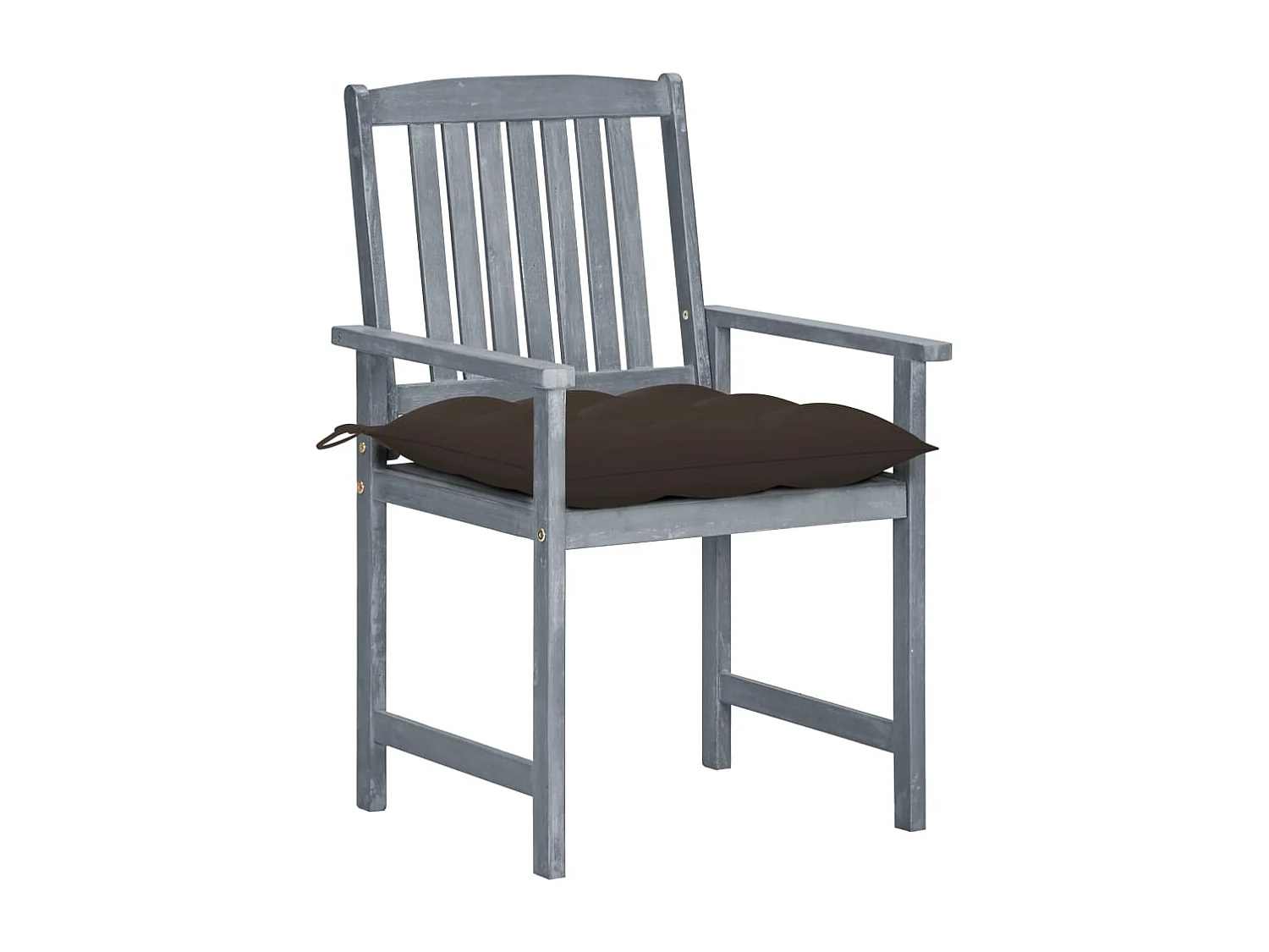 Tuinstoelen en kussens set van 4 Grijs Massief acaciahout