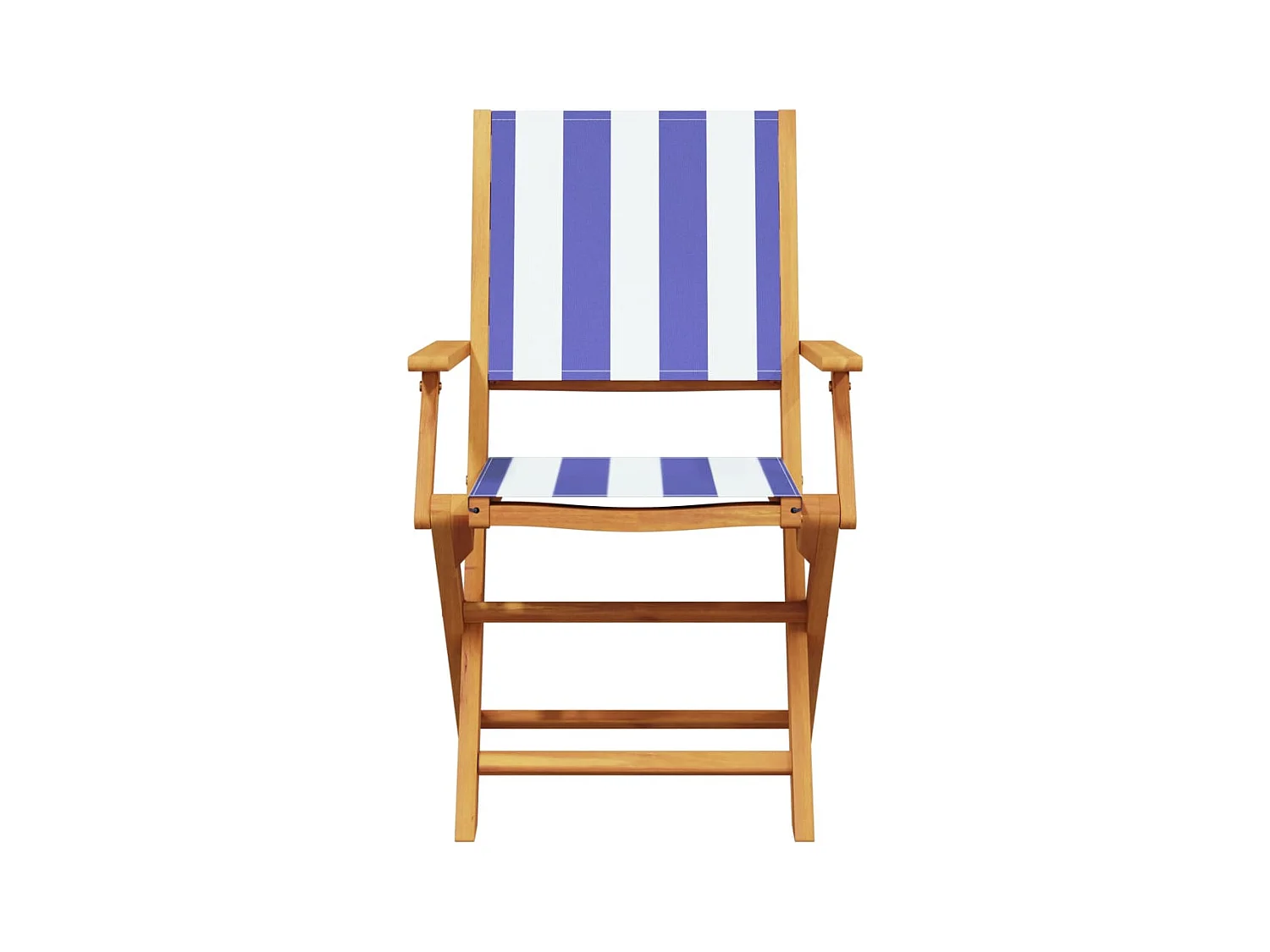 Tuinstoelen set van 2 blauw/wit massief acaciahout stof