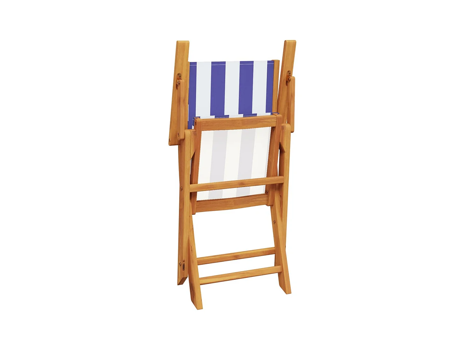 Tuinstoelen set van 2 blauw/wit massief acaciahout stof