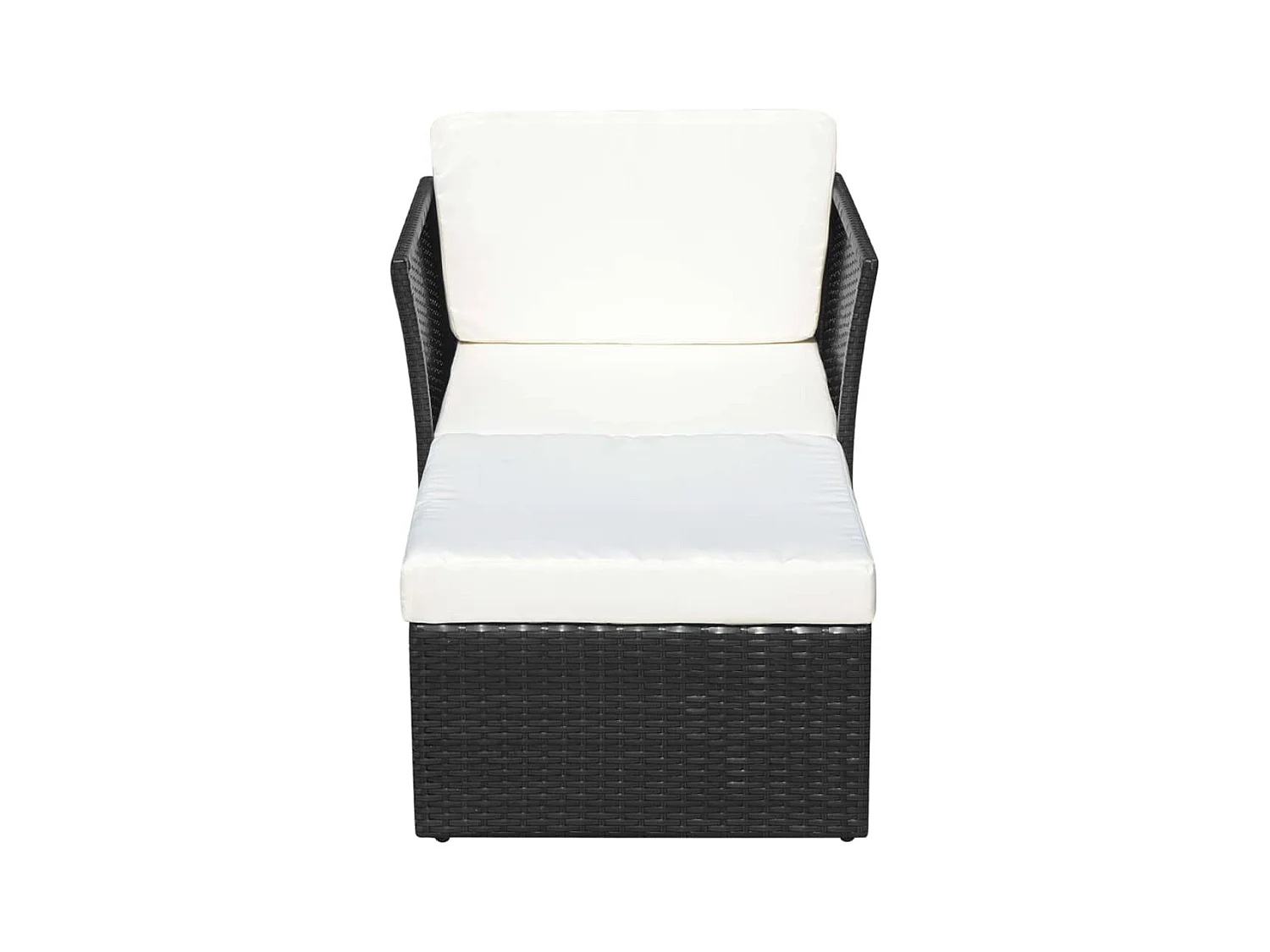 Chaise de jardin avec tabouret Noir Résine tressée